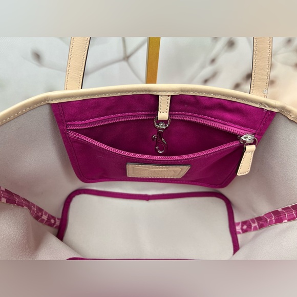 Coach Peyton Park Dream C Tote Pink with Light Beige Trim NºF1393-F26201 - Picture 7 of 14